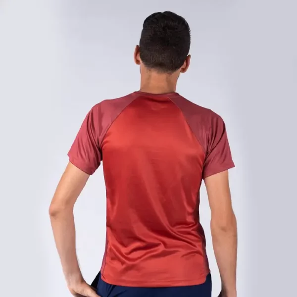 tshirt de sport rouge homme bonifacio made in france ecoresponsable vue de dos entier triloop