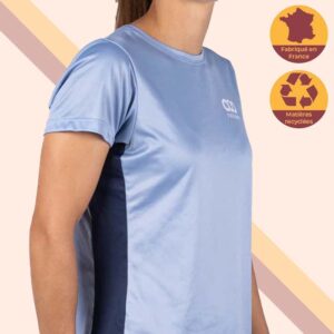 tshirt sport bleu running femme ecoresponsable made in france bosa Triloop face