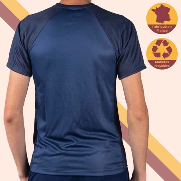 tshirt sport bleu toulon running homme ecoresponsable made in france Triloop