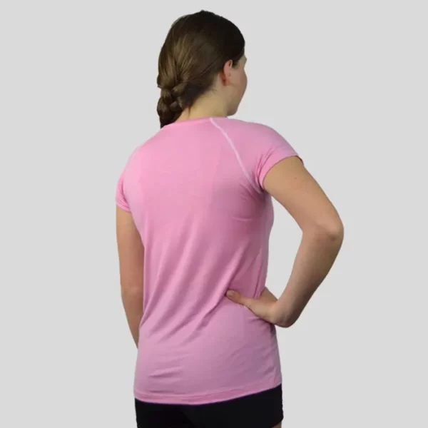 t-shirt de sport rose femme made in france ecoresponsable ecrin natural peak vue de dos