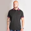 polo noir homme made in france aura evolution vue de face
