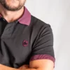 polo noir homme made in france aura evolution zoom logo
