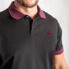 polo noir homme made in france aura evolution zoom logo face