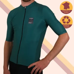 maillot de cyclisme homme made in france ecoresponsable Germain vert matchy cycling vue face