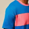 tshirt de sport bleu et rose homme ecoresponsable jog et jim zoom cote