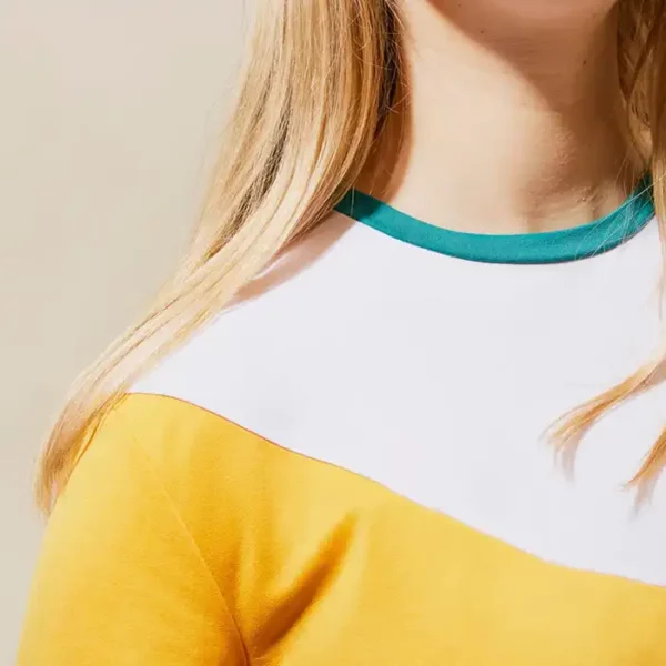 tshirt de sport femme ecoresponsable jaune luna vue de face zoom